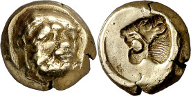 (478-455 a.C.). Lesbos. Mytilene. Hekté. (S. falta) (CNG. VI, 960). Ex Hirsch 11/02/2010, nº 1733. 2,52 g. MBC/MBC+.