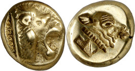 (521-478 a.C.). Lesbos. Mytilene. Hekté. (S. 4240) (CNG. VI, 938). Ex Künker 11/10/2007, nº 8150. 2,47 g. MBC+/EBC.