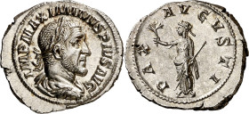 (235-236 d.C.). Maximino I. Denario. (Spink 8310) (S. 31a) (RIC. 12). Bella. 3,21 g. S/C-.