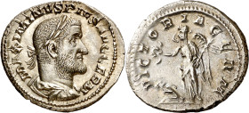 (236-238 d.C.). Maximino I. Denario. (Spink 8318) (S. 107) (RIC. 23). Bella. 3,15 g. S/C-/EBC+.