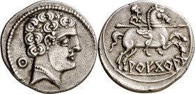 Arecorata (Ágreda). Denario. (FAB. 111) (ACIP. 1774). Buen ejemplar. Ex Colección Numancia, Áureo 07/03/2001, nº 18. 3,99 g. EBC-.