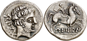 Bentian (en Navarra). Denario. (FAB. 249) (ACIP. 1675). Muy escasa. 3,74 g. MBC+.