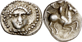 Emporiton (Sant Martí d'Empúries). Óbolo. (FAB. 1080) (ACIP. 78) (Villaronga II, nº 325, mismo ejemplar). Muy escasa. 0,76 g. MBC+.