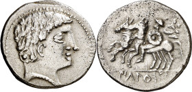 Icalcuscen (Iniesta). Denario. (FAB. 1397) (ACIP. 2078). 3,69 g. MBC+.
