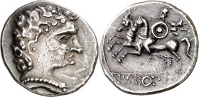 Icalcunscen (Iniesta). Denario. (FAB. 1403) (ACIP. 2093). Ex Áureo 27/02/2002, nº 1368. Rara. 4,09 g. EBC-.