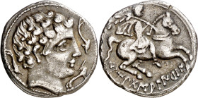 Iltirdasalirban (Lleida). Denario. (FAB. 1455) (ACIP. 1233). 3,87 g. MBC+.