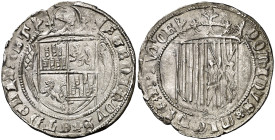 Reyes Católicos. Segovia. 1 real. (AC. 376). Anterior a la Pragmática. Leones sin corona. Águilas de Sicilia sin corona y afrontadas. Mínimos defectos...