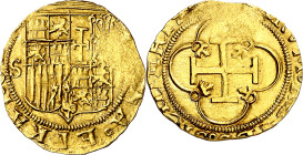 s/d (antes de 1550). Juana y Carlos. Sevilla. . 1 escudo. (AC. 198). Acuñación floja en pequeñas zonas. 3,38 g. (MBC+).