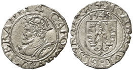1548. Carlos I. Besançon. 1 carlos. (Vti. falta). Bella. 1,23 g. EBC-.