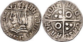1545. Carlos I. Barcelona. 1 croat. (AC. 62) (Cru.V.S. 1167 var) (Cru.C.G. 4114). A nombre de Ferran II. Ex Colección Ègara 26/04/2017, nº 622. Ex Áur...