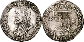 1580. Felipe II. Dordrecht. 1/5 de escudo felipe. (Vti. 928) (Vanhoudt 392). Escasa. 6,81 g. MBC+.