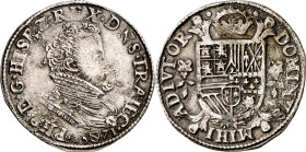 1571. Felipe II. Utrecht. 1/5 de escudo felipe. (Vti. 921) (Vanhoudt 306.UT). 6,32 g. MBC-/MBC.