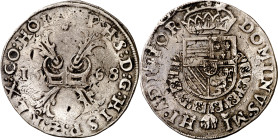 1568. Felipe II. Dordrecht. 1/2 escudo borgoña. (Vti. 1116) (Vanhoudt 291.DO). Rara. 14,70 g. MBC-.