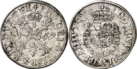 1567. Felipe II. Nimega. 1 escudo borgoña. (Vti. 1310) (Vanhoudt 290.NIJ). 29,25 g. MBC.