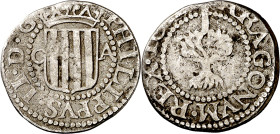 16(12). Felipe III. Zaragoza. 1/2 real. (AC. 443). Escasa. 1,58 g. MBC-.