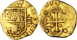 (1)614. Felipe III. Sevilla. (V). 2 escudos. (AC. 1067). 6,77 g. MBC.