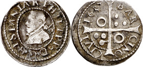 1637. Felipe IV. Barcelona. 1 croat. (AC. 662) (Cru.C.G. 4414e). Final de riel. Ex Áureo 26/01/2000, nº 880. Ex Colección Trigo. 2,85 g. MBC.