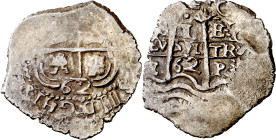 1662. Felipe IV. Potosí. E. 1 real. (AC. 764). Visible el ordinal del rey. Doble fecha y doble ensayador. Escasa así. 2,97 g. MBC+.