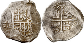 1(...). Felipe IV. México. D. 8 reales. (AC. tipo 319). La D del ensayador rectificada sobre otra D anterior. 27,23 g. MBC-.