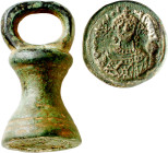 Constantino IX Monomaco (1042-1055). Matriz para sello de cera o lacre. La leyenda ha sido parcialmente obliterada, pero la atribución es indudable, p...
