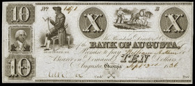 Estados Unidos. Georgia. 1836. Bank of Augusta. 10 dólares. 3 de septiembre. Escaso. S/C-.