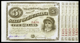 Estados Unidos. Lousiana. 1875/6. 5 dólares. "Baby bond". S/C-.
