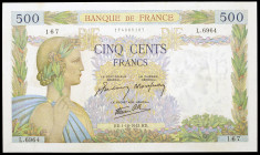 Francia. 1942. Banco de Francia. 500 francos. (Pick. 95b). 1 de octubre. Escaso. EBC.