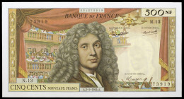 Francia. 1964. Banco de Francia. 500 francos nuevos. (Pick 145a). 2 de enero, Jean Baptiste. Firmas: G. Gowin d'Ambrières, R. Tondu y P. Gargam. Punto...
