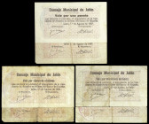 Jalón (Alicante). Consejo Municipal. Conserjería de Abastos. 25 (dos), 50 céntimos (dos) y 1 peseta (dos). (T. 839, 839a, 840, 840 var, 840a y 841) (K...