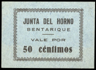 Bentarique (Almería). Junta del Horno. 50 céntimos. (KG. 177) (RGH. 1178). Cartón. Raro y más así. EBC+.