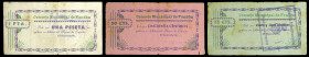 Fondón (Almería). Consejo Municipal. 25, 50 céntimos y 1 peseta. (KG. 354) (RGH. 2468 a 2470). 3 billetes, todos los de la localidad. Muy raros. BC+/M...