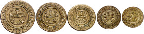 Menorca (Baleares). Consejo Municipal. 5, 10, 25 céntimos, 1 y 2,50 pesetas. (AC. 20 a 24) (T. AN26, nº 1ª5) . 5 monedas, serie completa. MBC+/EBC-....