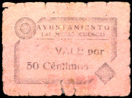 Las Mesas (Cuenca). Ayuntamiento. 50 céntimos. (KG. falta) (RGH. 3502). Muy raro. BC-.