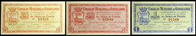 Guadajara. Consejo Municipal. 25, 50 céntimos y 1 peseta. (KG. 396) (RGH. 2748 a 2750). 3 billetes, todos los de la localidad. Escasos así. EBC-/EBC....