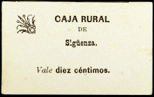 Sigüenza (Guadalajara). Caja Rural. 10 céntimos. (KG. falta) (RGH. 4858). Cartón. Escaso. EBC-.