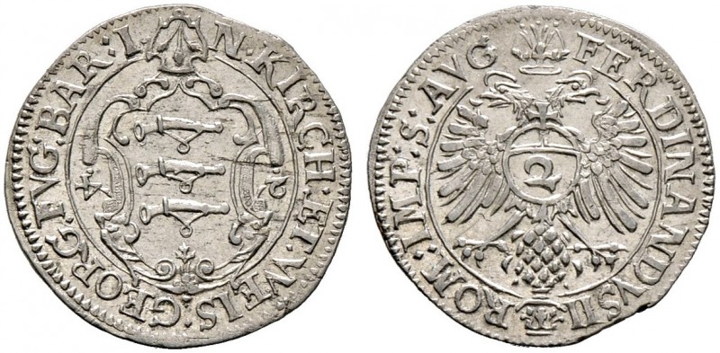 -Babenhausen-Wellenburg. Georg IV. 1598-1643. 2 Kreuzer (Halbbatzen) 1624 -Augsb...