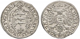 -Babenhausen-Wellenburg. Georg IV. 1598-1643. 2 Kreuzer (Halbbatzen) 1624 -Augsburg-. Mit Titulatur Kaiser Ferdinand II. Kull 87 var.
 prägefrisch