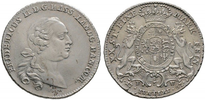 Hessen-Kassel. Friedrich II. 1760-1785. 1/2 Konventionstaler 1767. Schütz 1869.4...