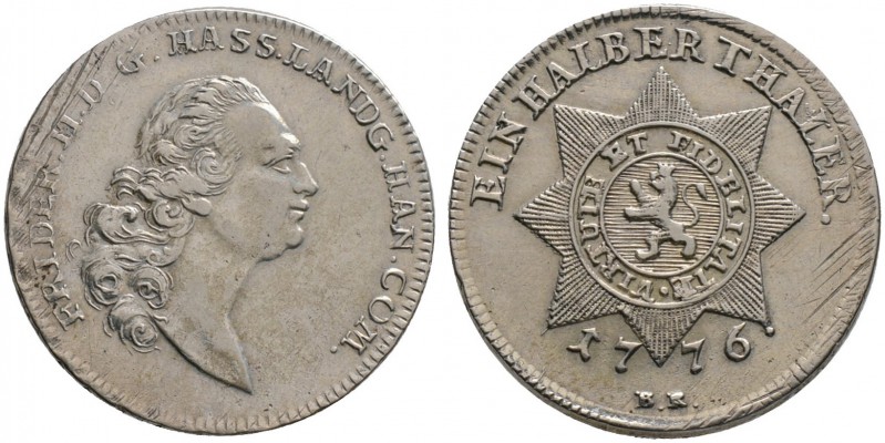 Hessen-Kassel. Friedrich II. 1760-1785. 1/2 Sterntaler 1776 -Kassel-. Schütz 194...