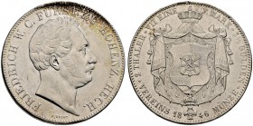 Hohenzollern-Hechingen. Friedrich Wilhelm Constantin 1838-1849. Doppelter Vereinstaler 1846. AKS 2, J. 7, Thun 204, Kahnt 273. Auflage: 570 Exemplare...