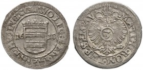 Isenburg-Büdingen. Wolfgang Ernst 1596-1633. Groschen 1618 -Büdingen-. Mit Titulatur Kaiser Matthias. WE 10-6.
 sehr selten, sehr schön-vorzüglich...