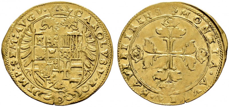 Kaufbeuren, Stadt. Goldkrone o.J. (1545). Ähnlich wie vorher, jedoch von leicht ...