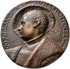 Leuchtenberg. Georg III. 1531-1555. Einseitige Bronzemedaille 1525 von Matthes Gebel. GORG:LANCKGRAV: ZVM:LEVCHTENBERG. Brustbild im pelzbesetztem Man...