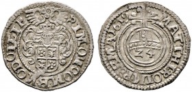 Lippe-Detmold. Simon VII. 1613-1627. Kipper-Groschen zu 1/24 Taler 1619 -Detmold-. Ein zweites, ähnliches Exemplar, jedoch mit spiegelverkehrten Buchs...