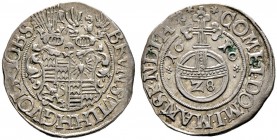 Mansfeld-vorderortische Linie zu Bornstedt. Bruno II., Wilhelm I., Johann Georg IV., Volrad VI. und Jobst II. 1609-1615. Groschen zu 1/28 Taler 1610 -...