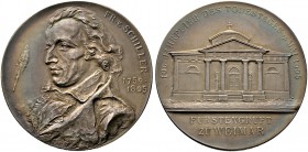 Marbach/Neckar, Stadt. Friedrich von Schiller *1759, †1805. Mattierte Silbermedaille 1905 von Lauer, auf seinen 100. Todestag. Brustbild mit leicht ge...
