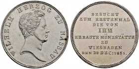 Nassau. Wilhelm 1816-1839. Kronentaler 1831. Besuch der Münze in Wiesbaden. AKS 57, J. 42, Thun 229, Kahnt 310.
 selten, kleine Kratzer, Randfehler, ...