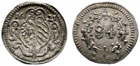 Nürnberg, Stadt. Kipper-Dreier (guthaltige Silberprägung) 1621. Wappen auf verzierter Kartusche, oben zu den Seiten die geteilte Jahreszahl / Wertanga...