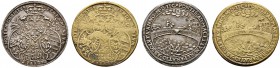 Nürnberg, Stadt. Weitere Marken und Medaillen. Lot (2 Stücke): Silbermedaille 1598 unsigniert, auf die Wiederherstellung der Fleischbrücke. Unter der ...