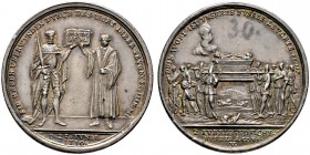 Nürnberg, Stadt. Weitere Marken und Medaillen. Silbermedaille 1730 von A. Vestner, auf die 200-Jahrfeier der Augsburger Konfession. Der sächsische Kur...